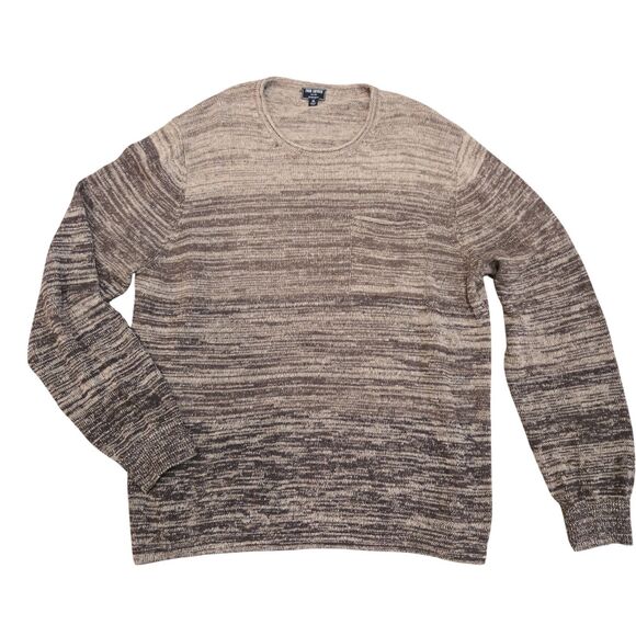 Todd Snyder Sweater Mens XL Linen / Cotton Blend Brown Ombre marled Crewneck